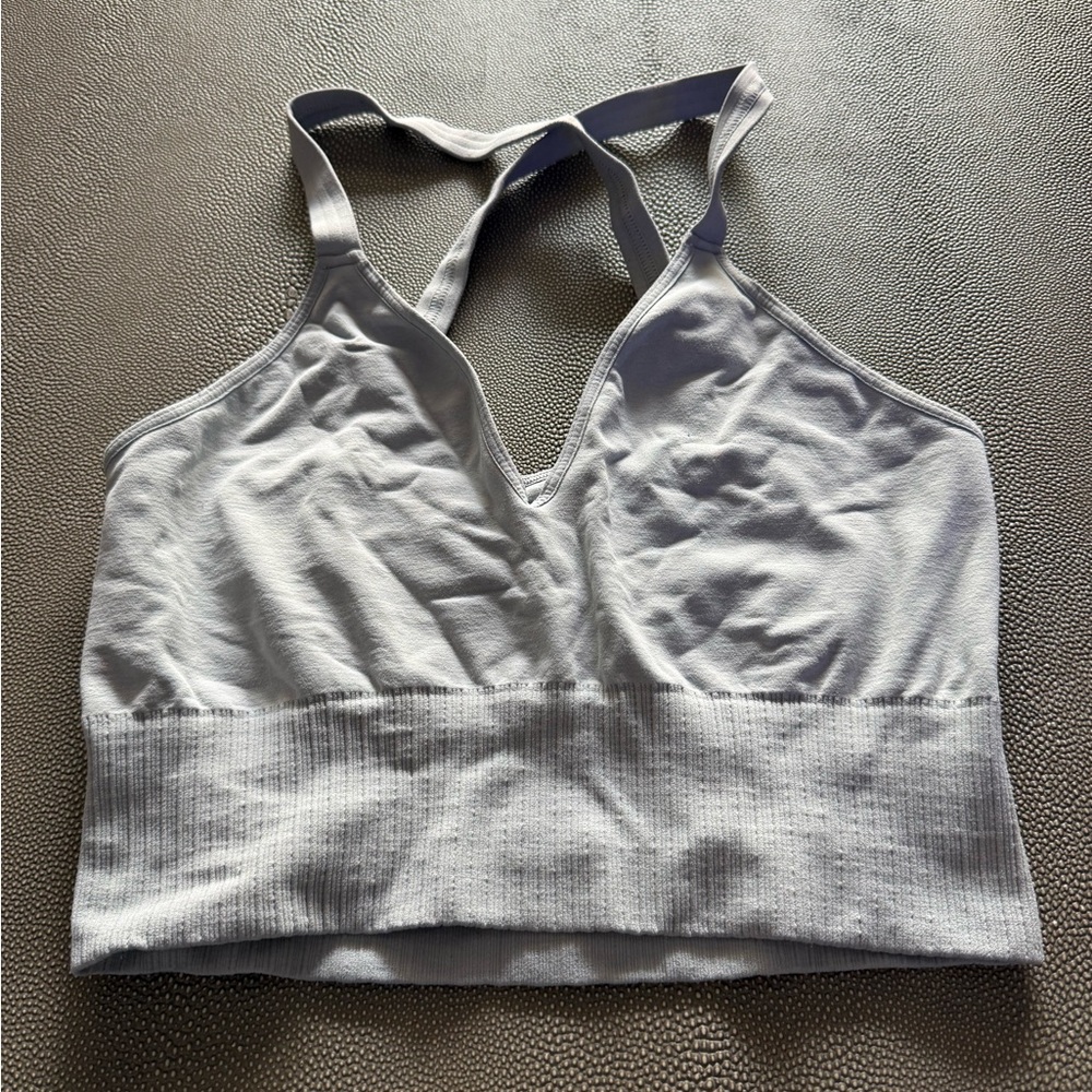 FP Movement by Free People Light Gray Strappy Sports Bra